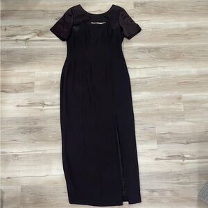 Vintage Liz Claiborne Petite Brown Formal Dress Size 8 Petite